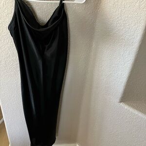 bebe Black Cowl Neck Midi Slip Dress